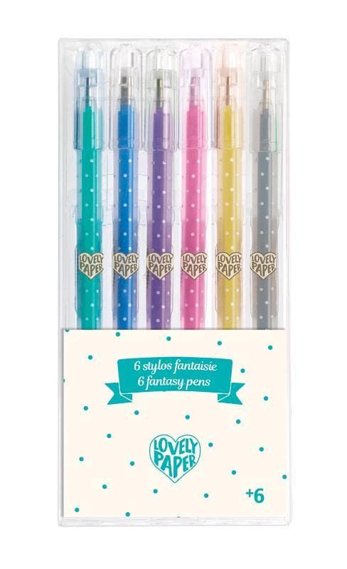 DJECO | Lovely Paper - 6 Glitter Gel Pens
