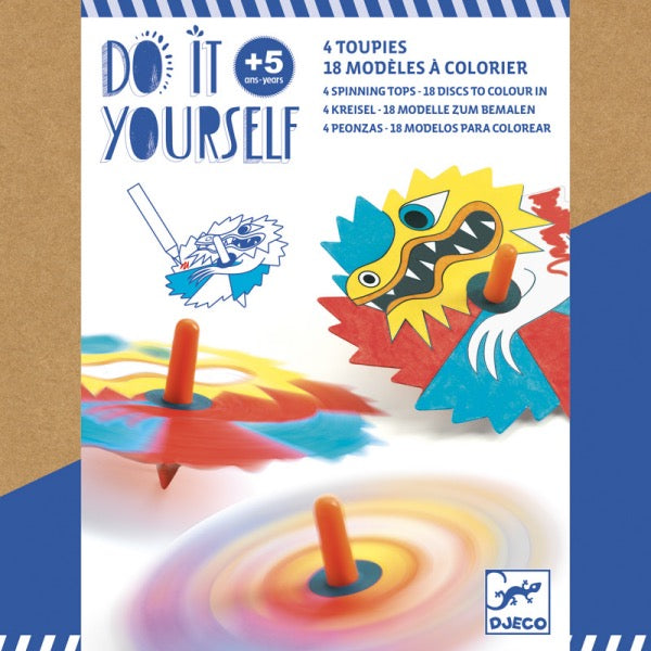 DJECO Do It Yourself Dragon Spin Tops