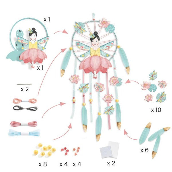 DJECO Do It Yourself Lotus Fairy Dreamcatcher contents