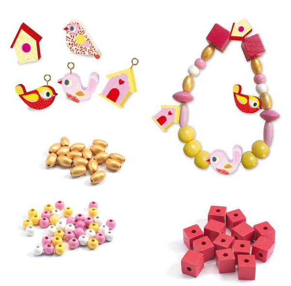 DJECO | Birds Wooden Beads - make your own jewellery