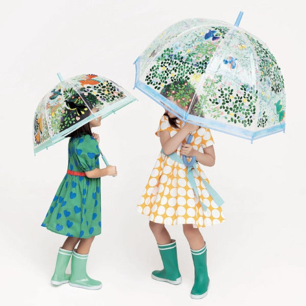 Girls with their DJECO Flower & Birds PVC Child Umbrella