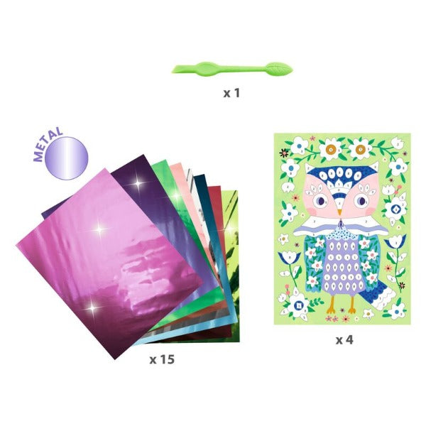 DJECO Pretty Wood Foil Pictures contents