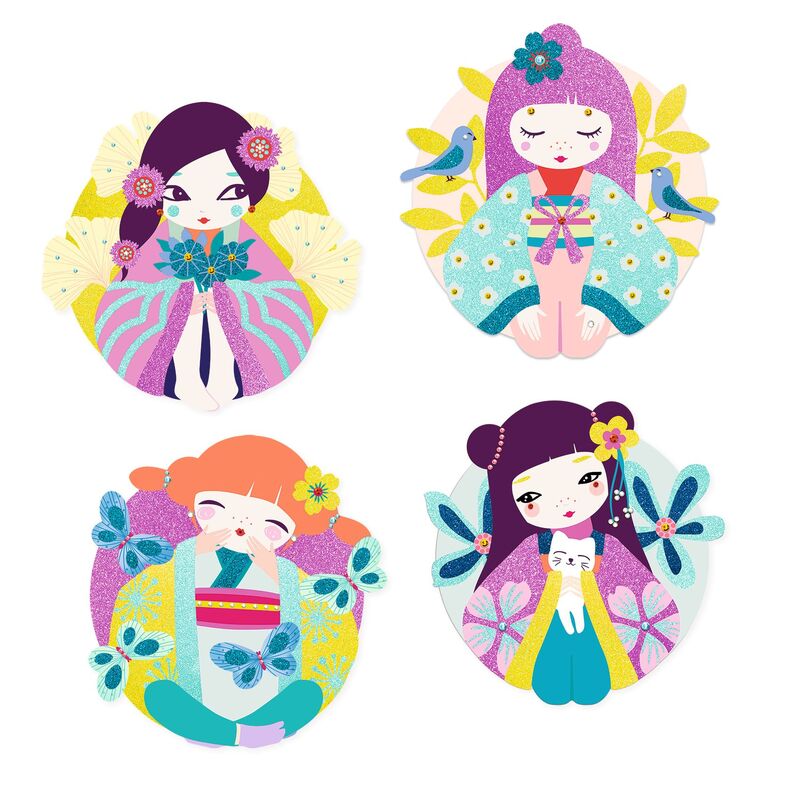 DJECO Onnanoko Glitter & Gem Boards finished artwork