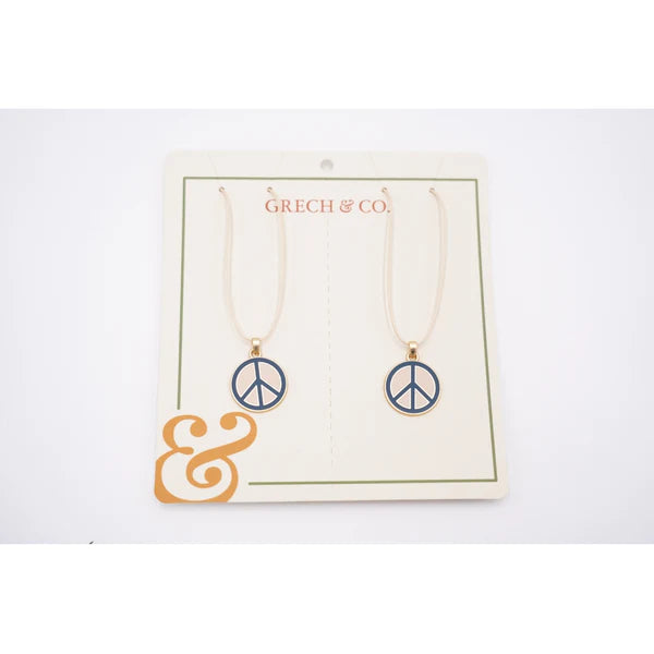 GRECH & CO Enamel Necklaces 2 pieces - Peace Sign