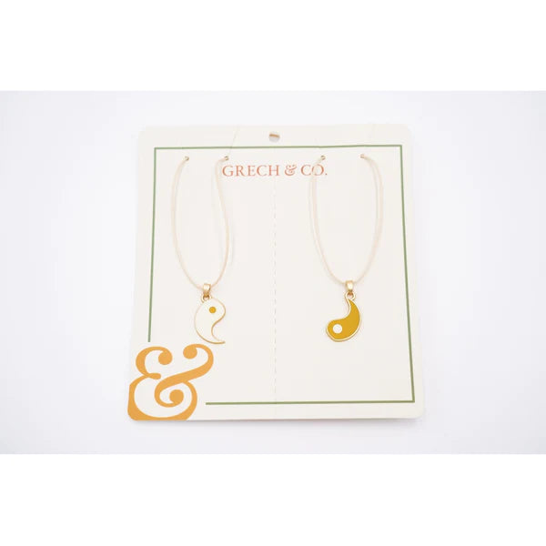 GRECH & CO Enamel Necklaces 2 pieces - Ying Yang