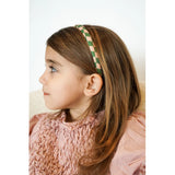 Child wearing the GRECH & CO Headband - Set of 2 - Checks Sunset + Orchard