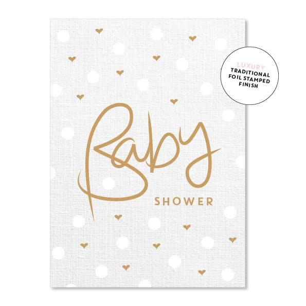 JUST SMITTEN CARDS | Baby Shower Linen Polkadot