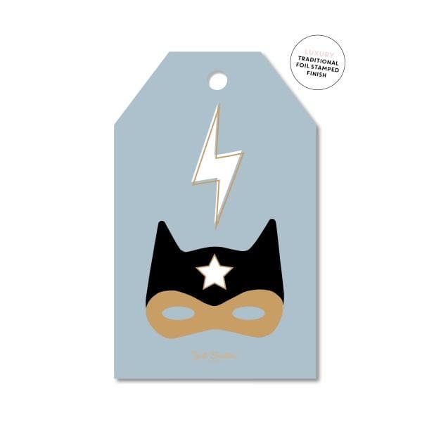 JUST SMITTEN CARDS | Golden Superhero Gift Tag