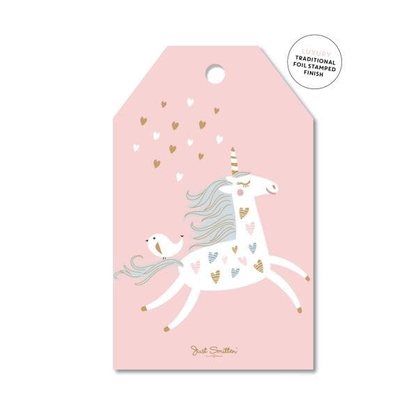 JUST SMITTEN CARDS | Pinky Unicorn - Birthday Girl Gift Tag