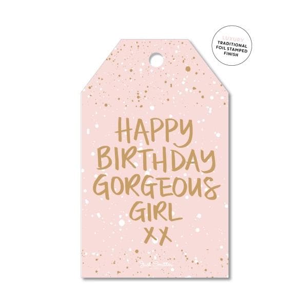 JUST SMITTEN CARDS | HB Gorgeous Sparkle - Birthday Girl Gift Tag