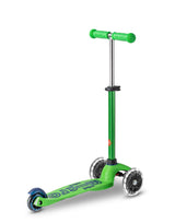 MICRO SCOOTERS Mini Micro Deluxe LED 3 Wheel Scooter - Green/Blue back view
