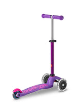MICRO SCOOTERS Mini Micro Deluxe LED 3 Wheel Scooter - Purple/Pink back view