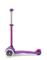 MICRO SCOOTERS Mini Micro Deluxe LED 3 Wheel Scooter - Purple/Pink side view