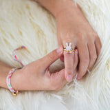 Girl wearing LAUREN HINKLEY Petite Fleur BunBun Ring