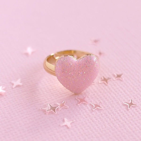 LAUREN HINKLEY Glitter Pink Heart Ring