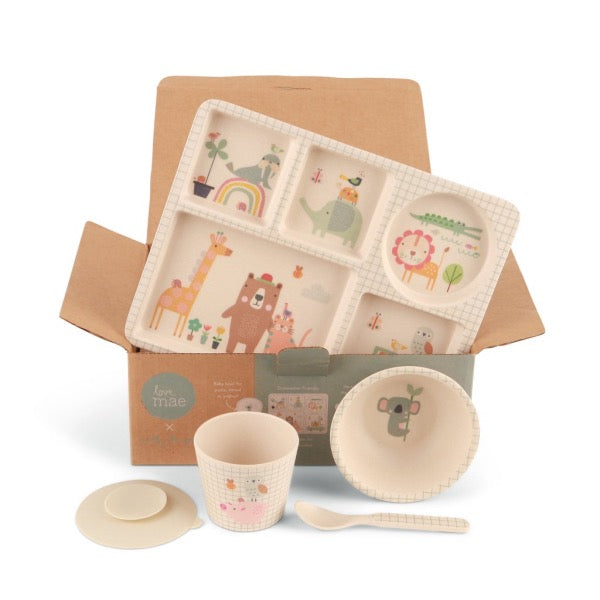 LOVE MAE Divided Plate Set - Animal Village boxed