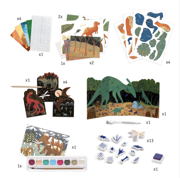 DJECO The World of Dinosaurs Multi Craft Box Kit
