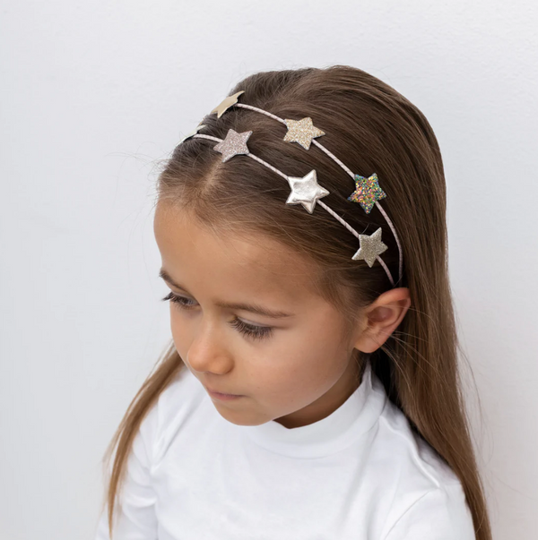 Girl wearing the MIMI & LULA Christmas - Twinkle star double alice