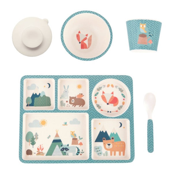 LOVE MAE Divided Plate Set - Wild Camping contents