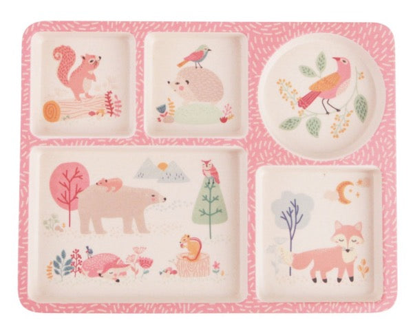 LOVE MAE Divided Plate Set - Woodland Friends tray
