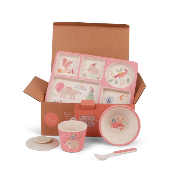 LOVE MAE Divided Plate Set - Woodland Friends boxed