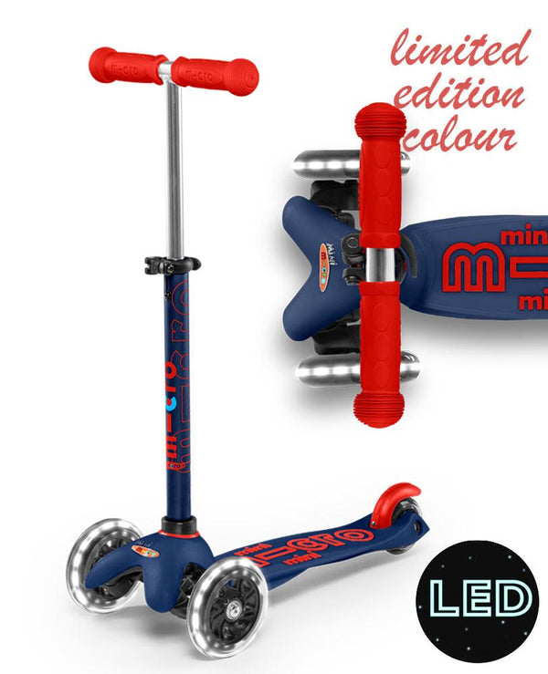 MICRO SCOOTERS Mini Micro Deluxe LED - Navy Blue