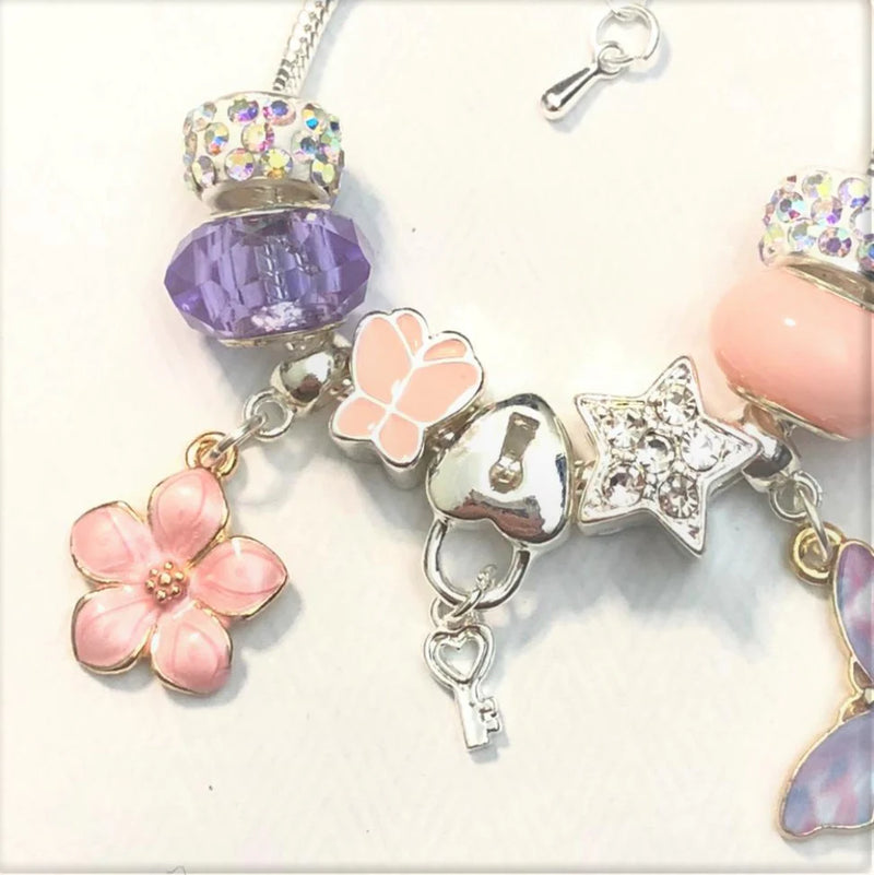 LAUREN HINKLEY Purple Butterfly Magic Charm Bracelet detail view