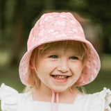 Child wearing the BEDHEAD HATS Toddler Bucket Sun Hat - Bella